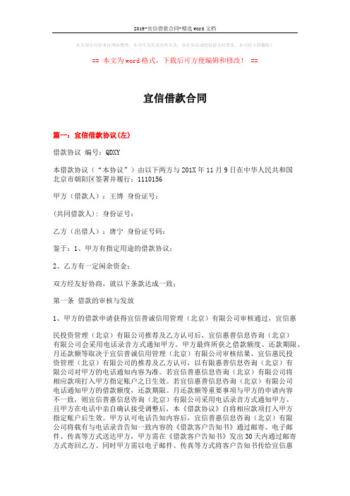 2019-宜信借款合同-精选word文档 (17页)