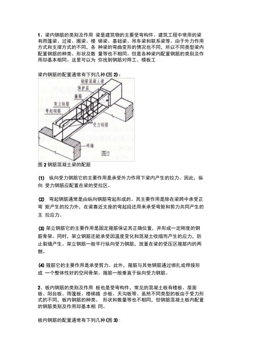 常见钢筋混凝土构件中钢筋的类别及作用