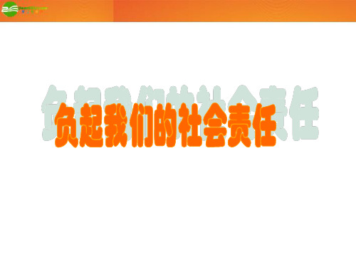 八年级政治下册 8-4《负起我们的社会责任》课件 粤教版