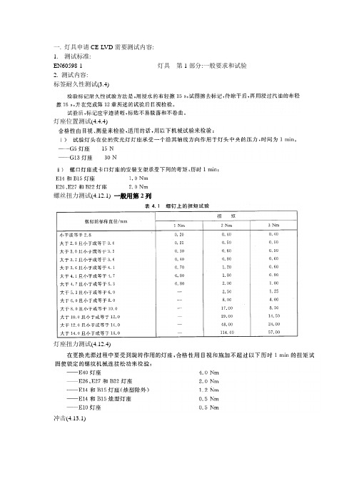 LED灯具测试内容