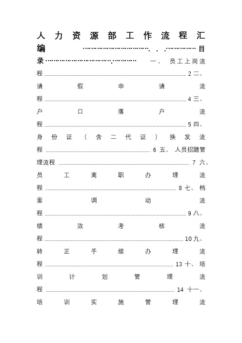 HR制度流程汇总