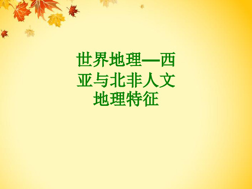 世界地理西亚与北非人文地理特征经典课件