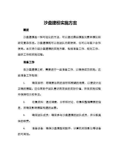 沙盘建模实施方案