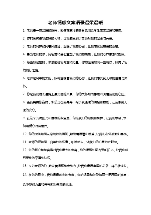 老师情感文案语录温柔温暖