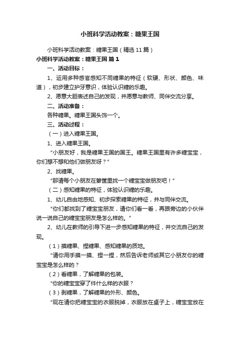 小班科学活动教案：糖果王国