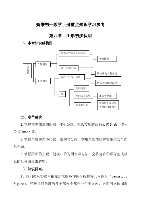 初一数学上册完全辅导——第四章图形初步认识精讲