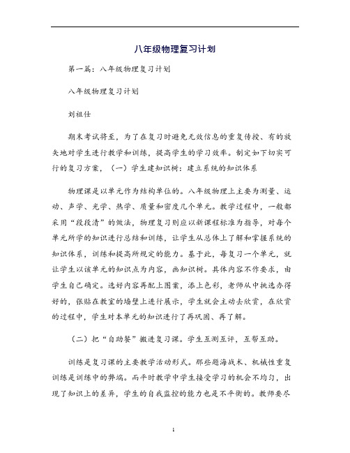 11_八年级物理复习计划(1)