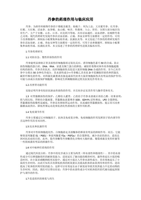 丹参的药理作用与临床应用