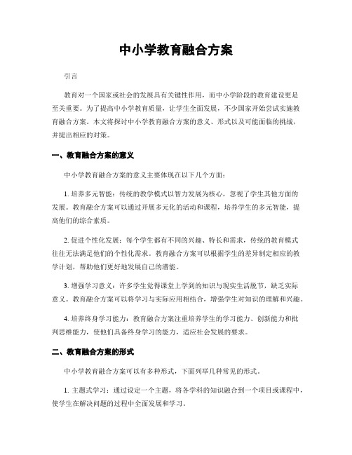 中小学教育融合方案