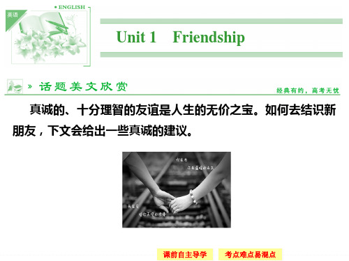 人教版高中英语ppt配套课件：必修1 unit 1 Friendship