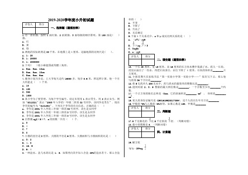 六年级下册数学试题-小升初试题及答案5 人教新课标(2014秋)