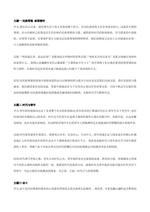 专题28  17个语文万能开头结尾模板(上)+中考模拟作文练习-2023年中考语文实用作文金句+精选