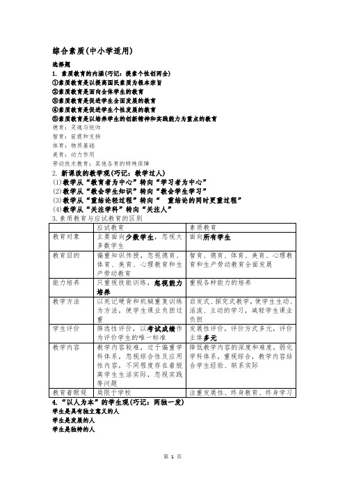 教资综合素质复习资料