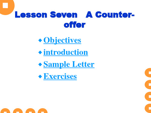 Lesson 7 A Counter-offer