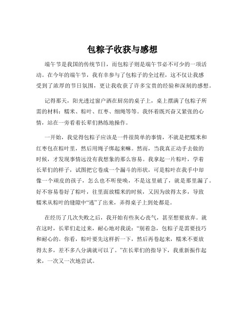 包粽子收获与感想