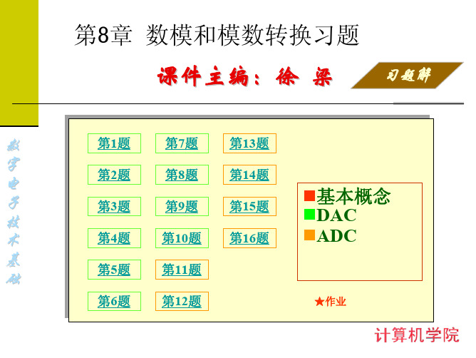 数字电子技术基础 第08章数模和模数转换习题