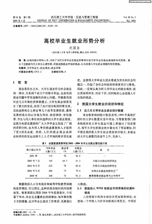 高校毕业生就业形势分析