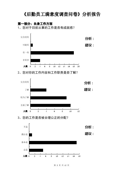 后勤员工满意度调查问卷分析报告