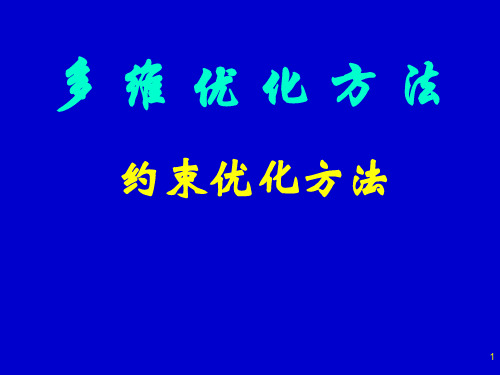 7- 优化设计-4多维优化之约束优化方法