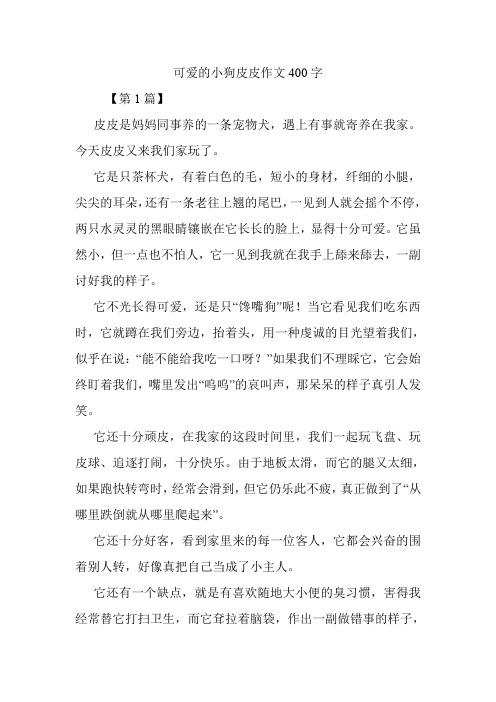 可爱的小狗皮皮作文400字.doc