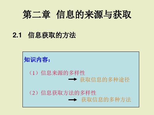 第二章《信息的来源与获取》ppt课件1 高中信息技术