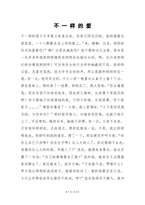 不 一 样 的 爱_高三作文