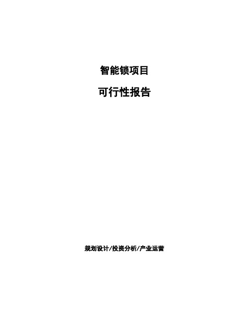 智能锁项目可行性报告