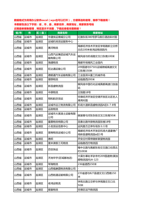 2020新版山西省运城市盐湖区托运工商企业公司商家名录名单联系电话号码地址大全172家