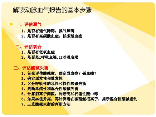 动脉血气分析及报告解读(10月26日)