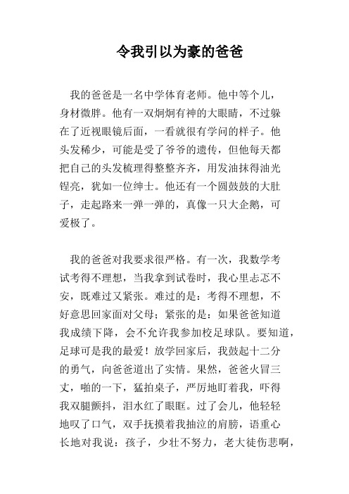 令我引以为豪的爸爸