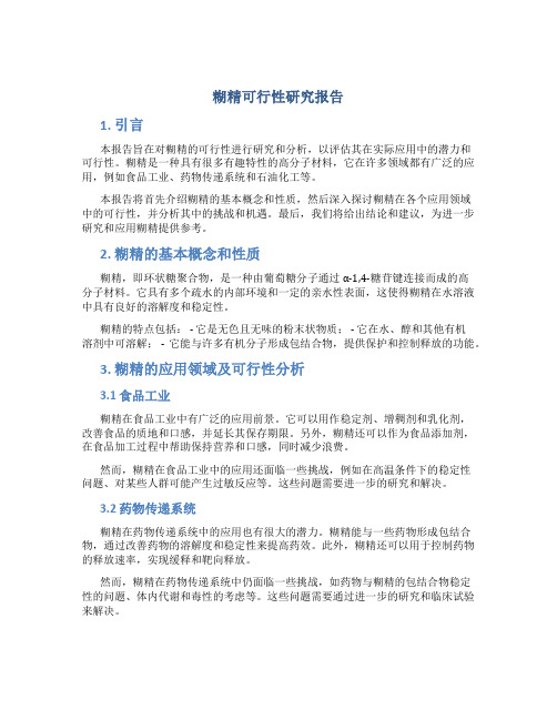 糊精可行性研究报告