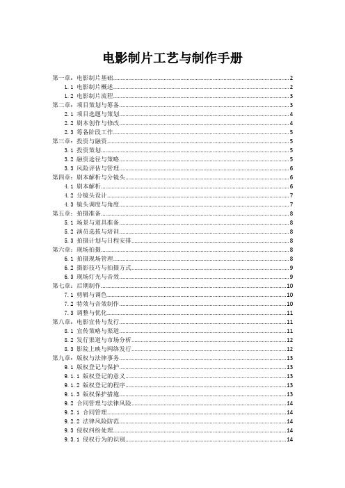 电影制片工艺与制作手册