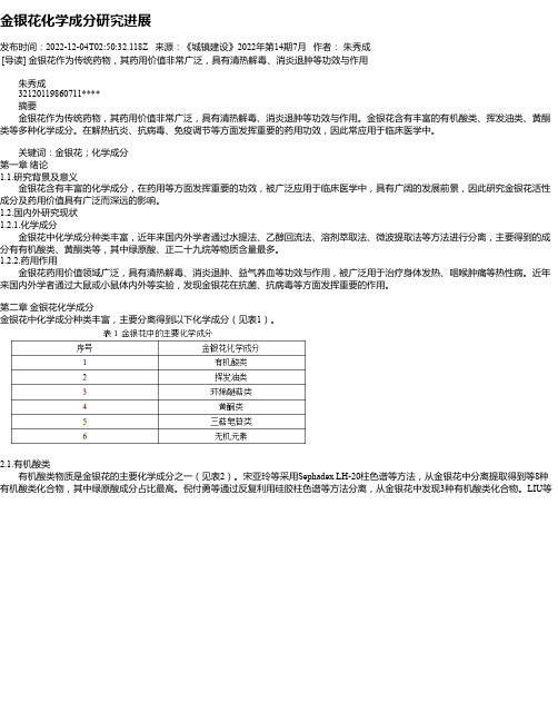 金银花化学成分研究进展