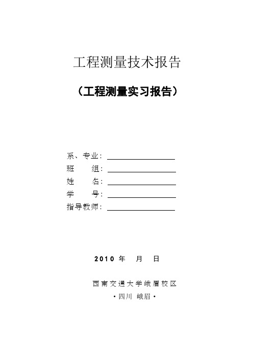 工程测量技术报告_实习报告