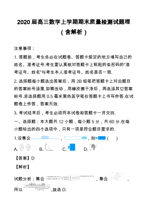 2020届高三数学上学期期末质量检测试题理(含解析)_4