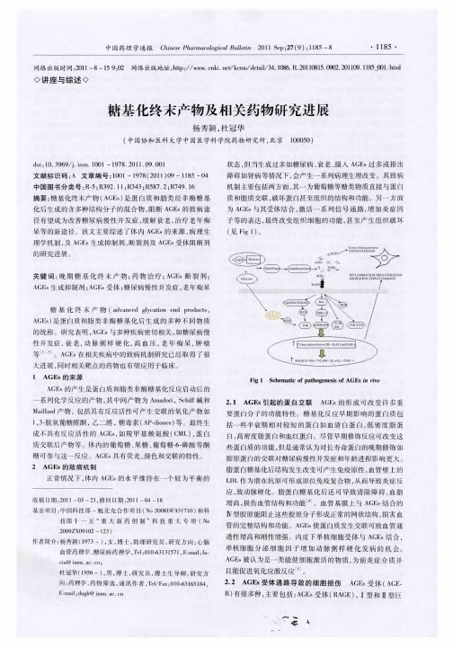 糖基化终末产物及相关药物研究进展