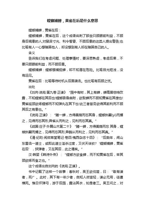 螳螂捕蝉，黄雀在后是什么意思