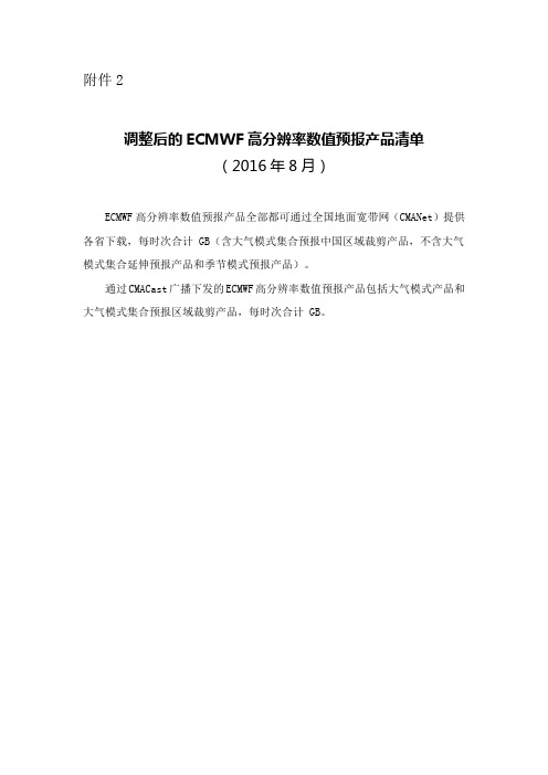 ECMWF高分辨率数值预报产品