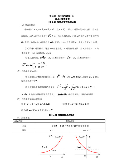 (完整)高中基本初等函数总结归纳,推荐文档