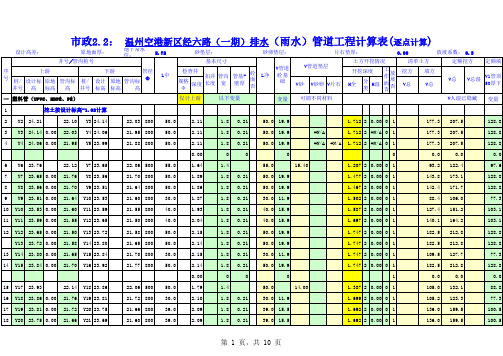 市政工程雨水管井计算