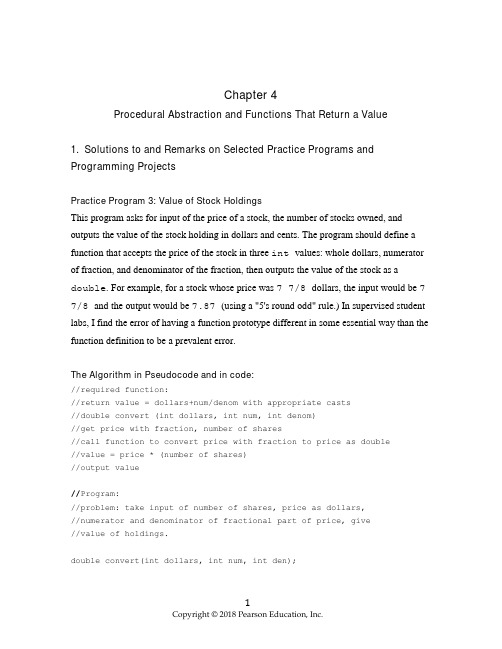 用C++解决问题第十版 Chapter 4 Procedural Abstraction