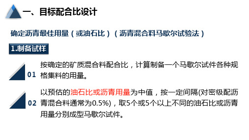 7.1.32.3.2二沥青混合料的配合比设计确定最佳沥青用量