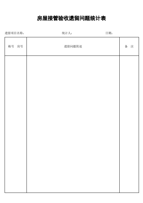 房屋接管验收遗留问题统计表 (2).doc