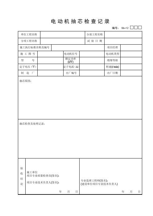 06-12：电动机抽芯检查记录