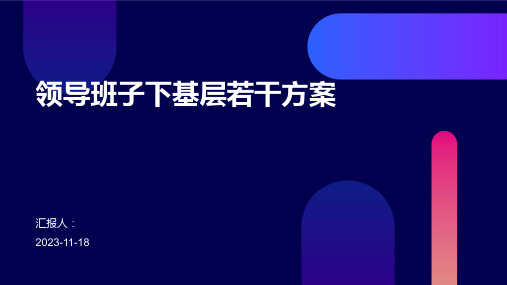 领导班子下基层若干方案