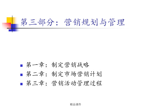 市场营销第3部分—营销规划与管理ppt课件