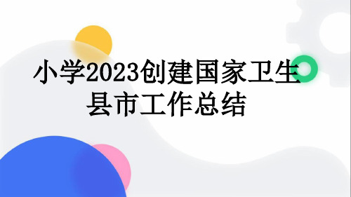 小学2023创建国家卫生县市工作总结