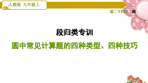 人教版九年级数学上册《圆》阶段归类专训  圆中常见计算题的四种类型、四种技巧