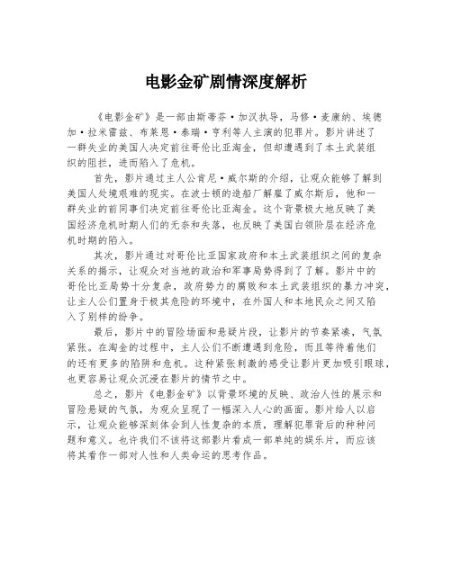 电影金矿剧情深度解析