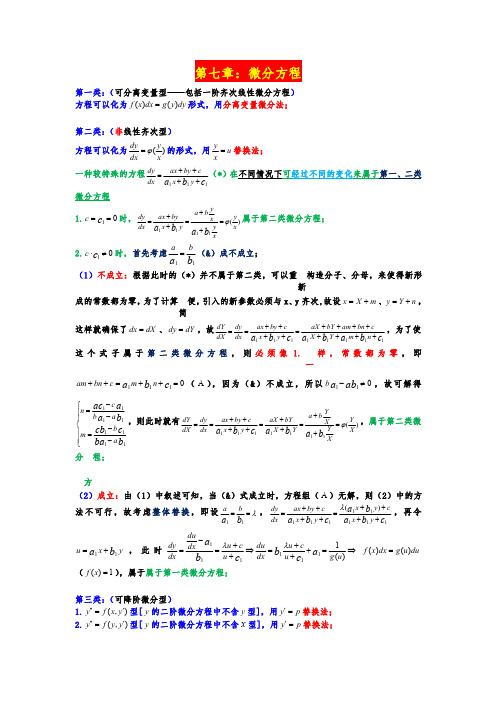 同济高数（第七版）--第七章